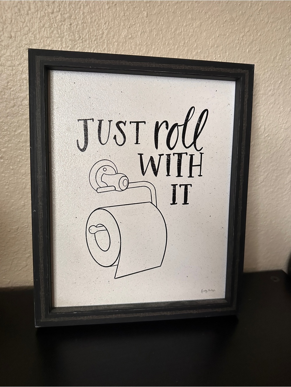 Just Roll With It Framed Wall Bathroom Art 9”x11”